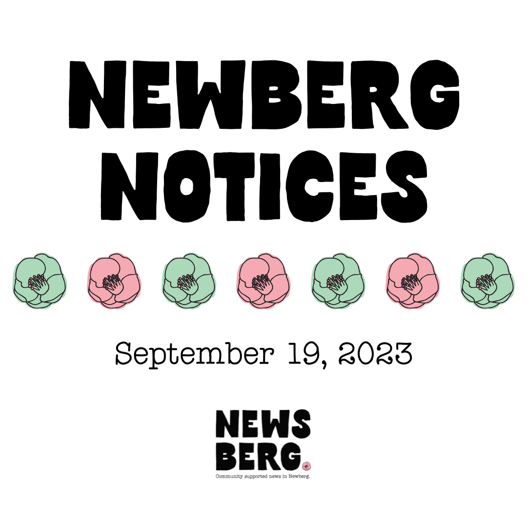 Newberg Notices September 19 September 24, 2023 Newsberg