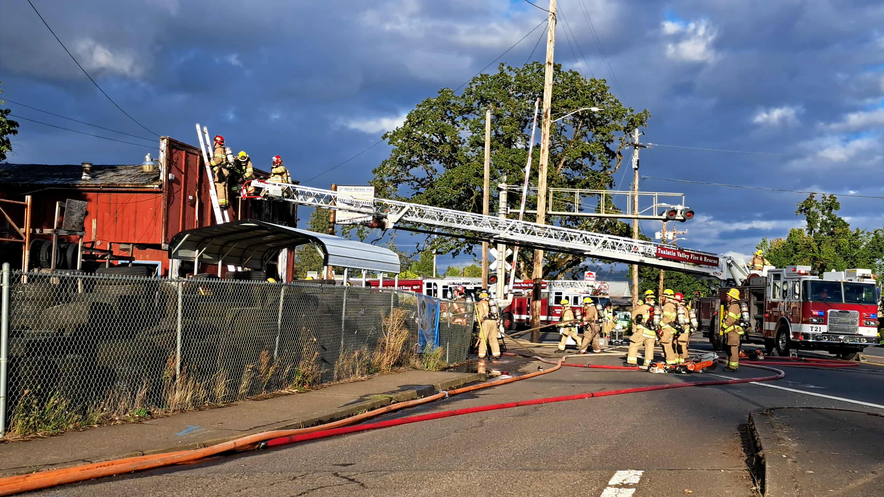 Moreno Tire Building Catches Fire, Closes 99W