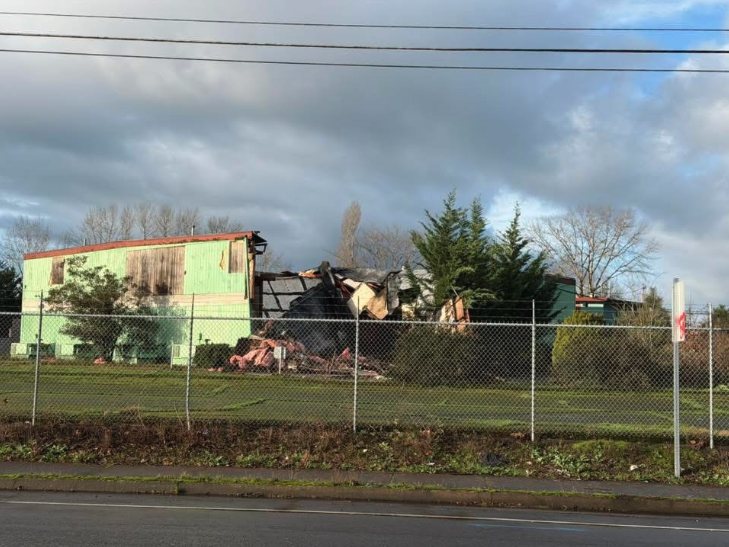 Storm Collapses Unused Building at 99W Drive-In