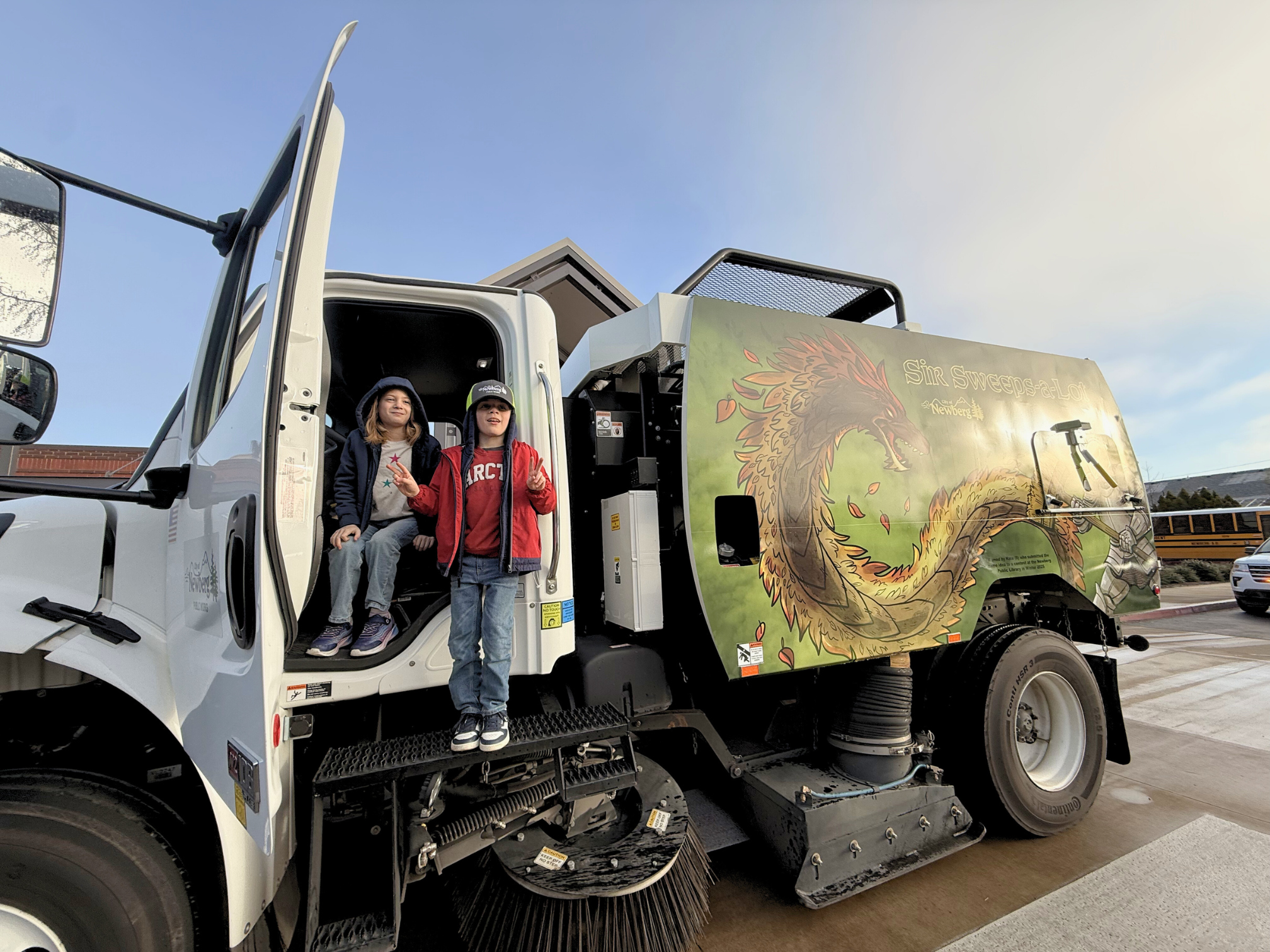 ‘Kate the Great’ Takes ‘Sir Sweeps-a-Lot’ Street Sweeper on Maiden Voyage